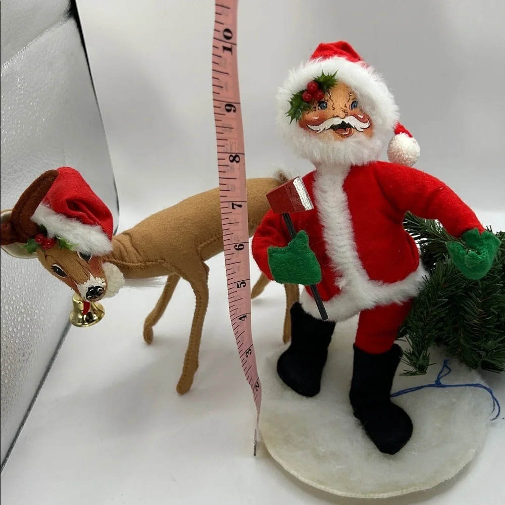 Vintage Annalee Santa with tree and Reindeer